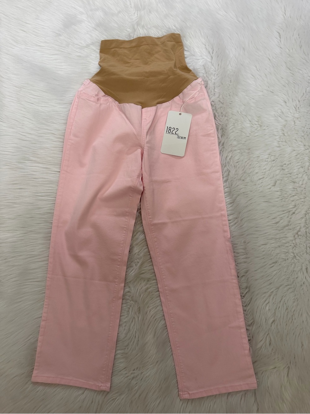 1822 Denim Pink Ankle Straight Maternity Jeans Sz 14/32